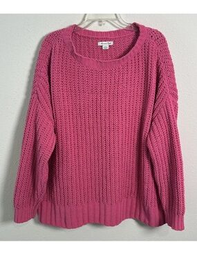 American Eagle Chunky Knit Pink Sweater Round Neck Women’s Small Oversized